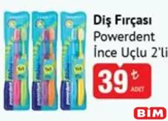 POWERDENT İNCE UÇLU DİŞ FIRÇASI 2'Lİ fiyat ve kampanya bilgisi